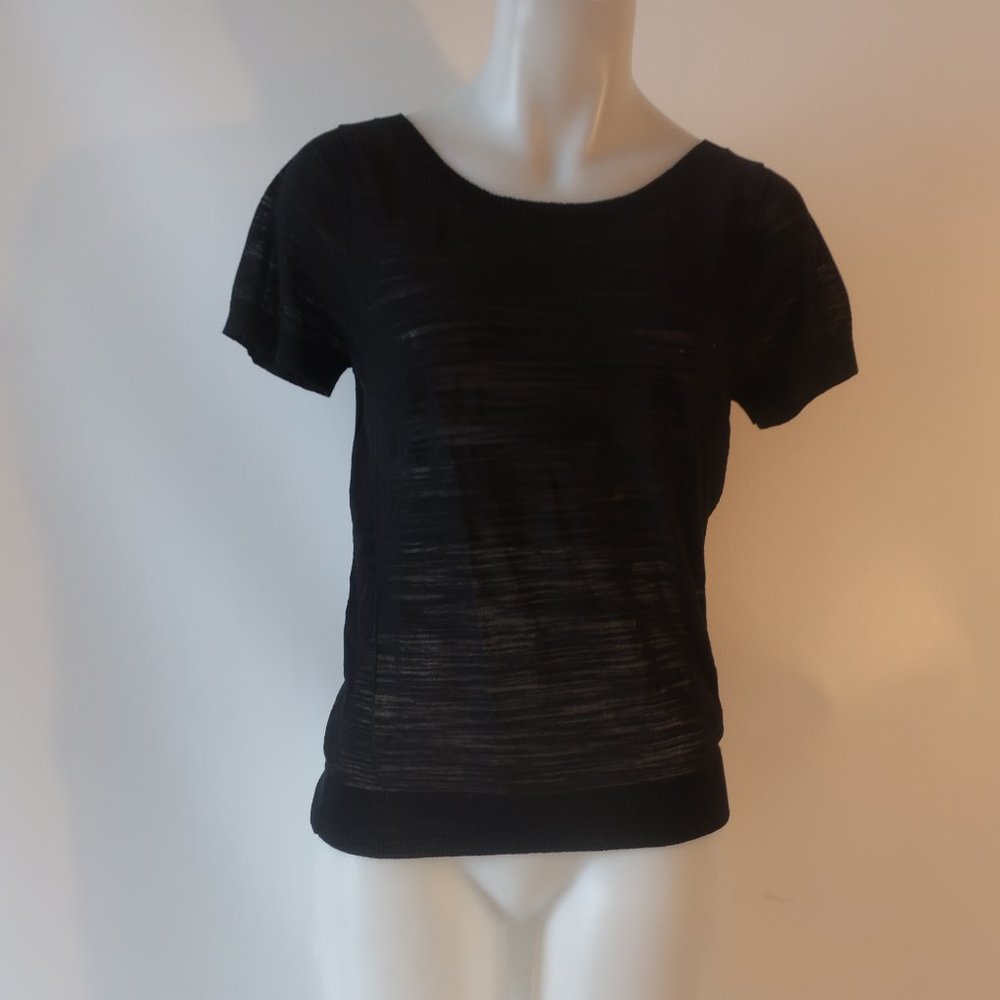NWT Womens Raffi Black Short Sleeve Top M *